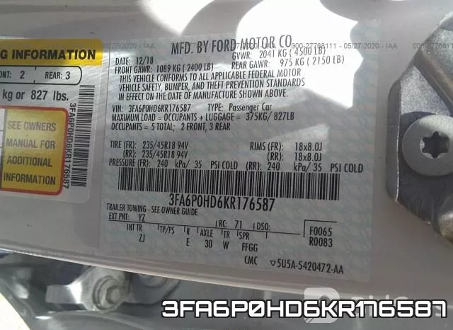 3FA6P0HD6KR176587 фото 10