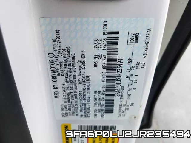 3FA6P0LU2JR235494 фото 2