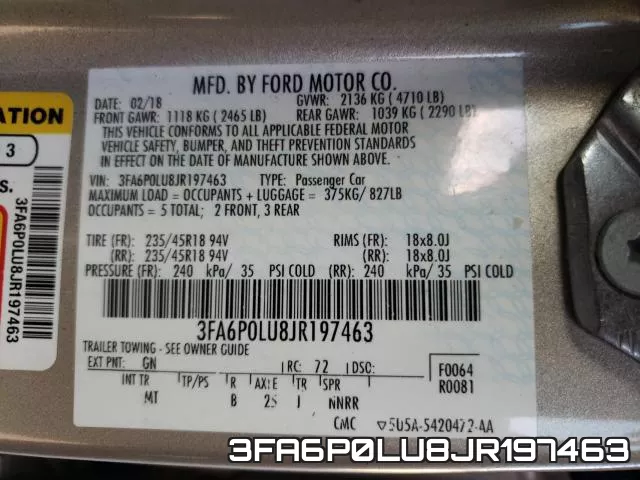 3FA6P0LU8JR197463 фото 2