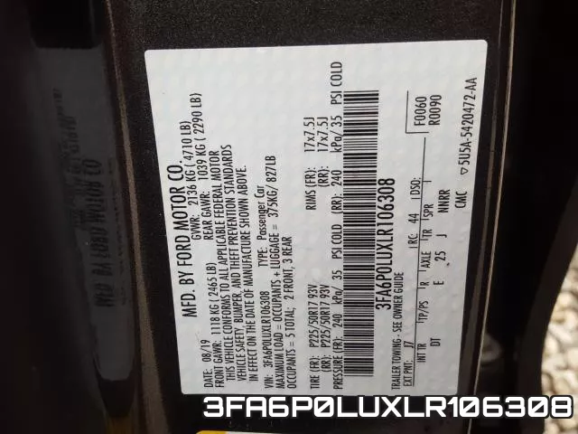 3FA6P0LUXLR106308 фото 2