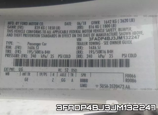 3FADP4BJ3JM132247 фото 10