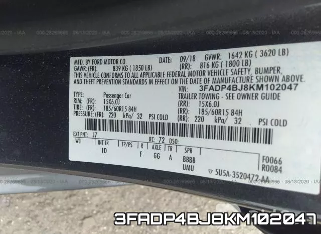 3FADP4BJ8KM102047 фото 10