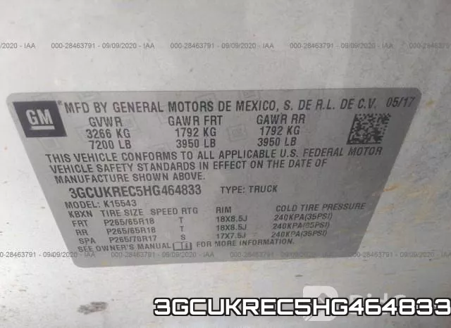 3GCUKREC5HG464833 фото 10