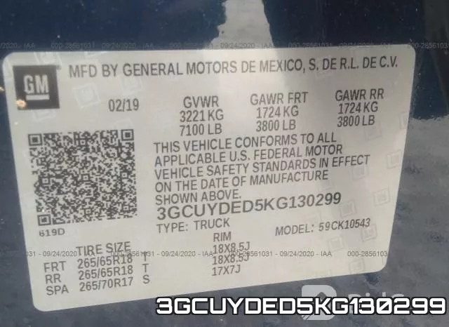 3GCUYDED5KG130299 фото 9