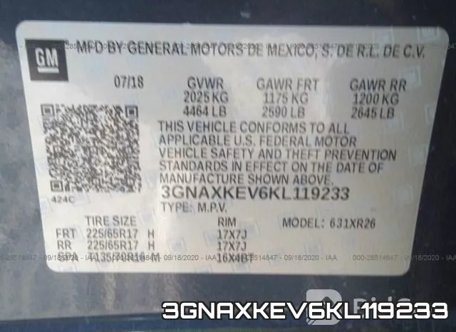3GNAXKEV6KL119233 фото 10