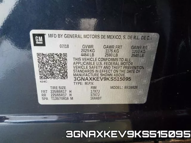 3GNAXKEV9KS515095 фото 2