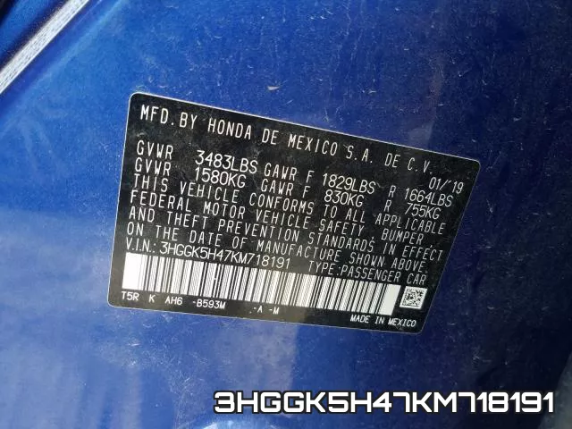 3HGGK5H47KM718191 фото 2