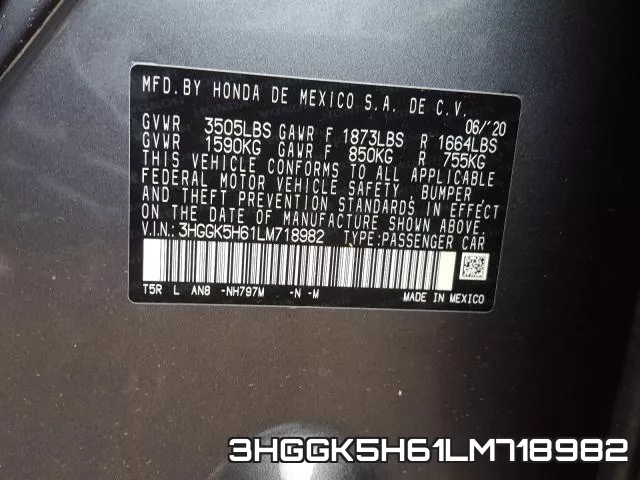 3HGGK5H61LM718982 фото 2
