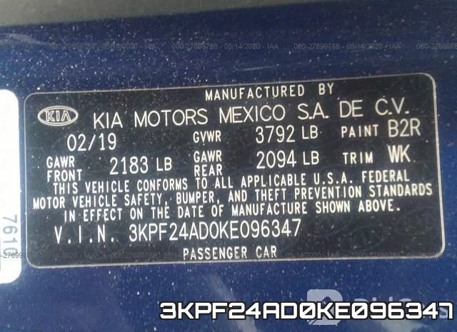 3KPF24AD0KE096347 фото 9