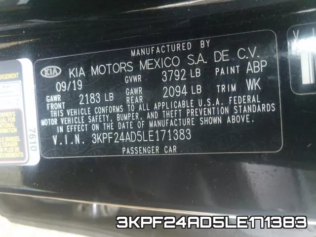 3KPF24AD5LE171383 фото 2