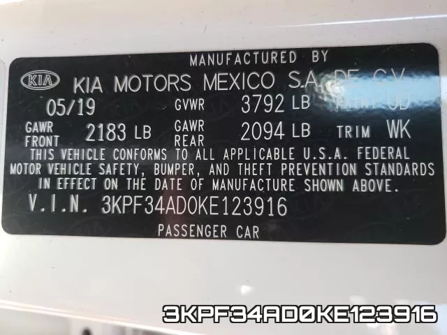 3KPF34AD0KE123916 фото 2