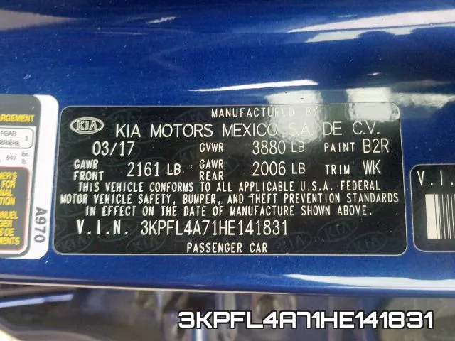 3KPFL4A71HE141831 фото 2