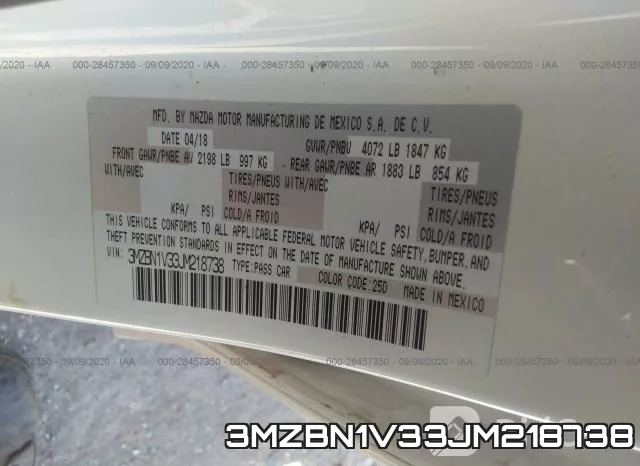 3MZBN1V33JM218738 фото 10