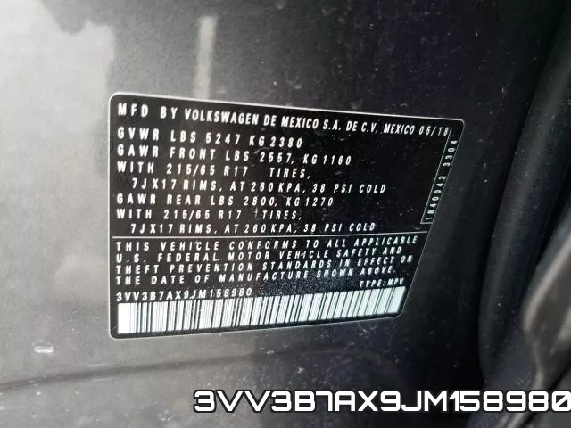 3VV3B7AX9JM158980 фото 2