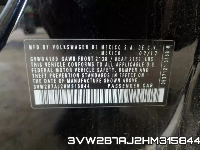 3VW2B7AJ2HM315844 фото 2