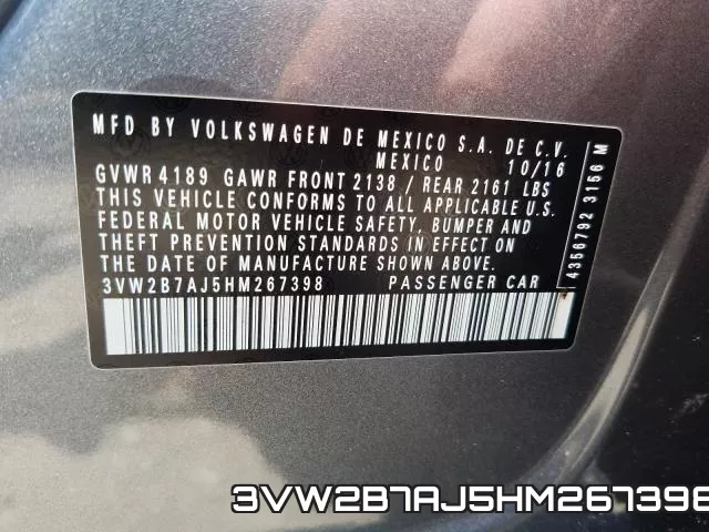 3VW2B7AJ5HM267398 фото 2