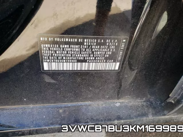 3VWCB7BU3KM169989 фото 2