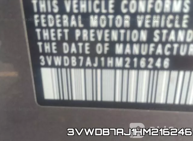 3VWDB7AJ1HM216246 фото 10