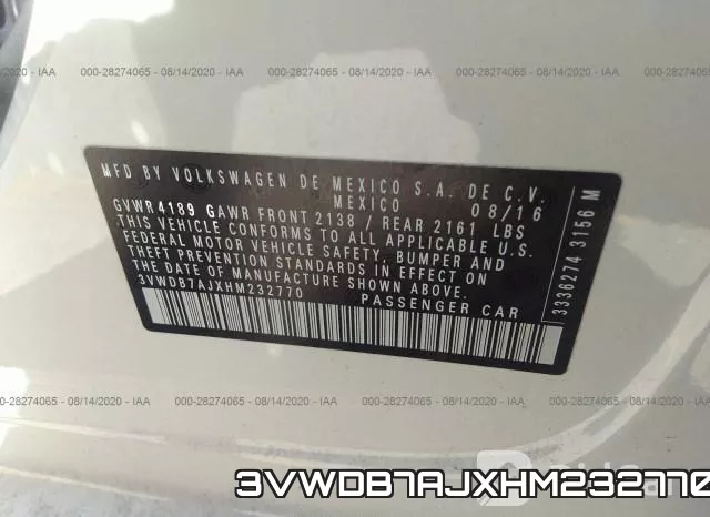 3VWDB7AJXHM232770 фото 10