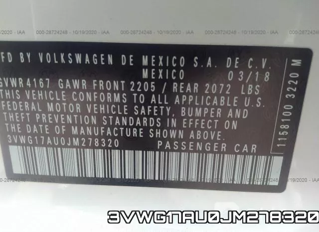 3VWG17AU0JM278320 фото 10