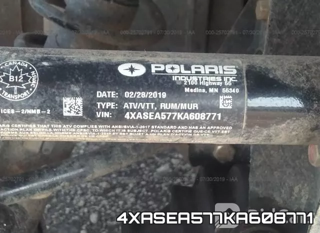 4XASEA577KA608771 фото 2