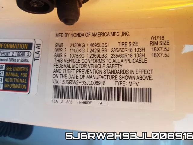5J6RW2H93JL008916 фото 2