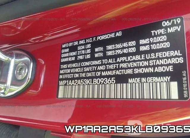 WP1AA2A53KLB09365 фото 9