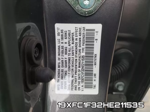 19XFC1F32HE211535 фото 2