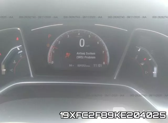 19XFC2F89KE204025 фото 8
