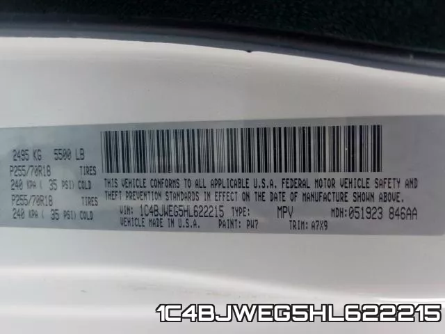 1C4BJWEG5HL622215 фото 2