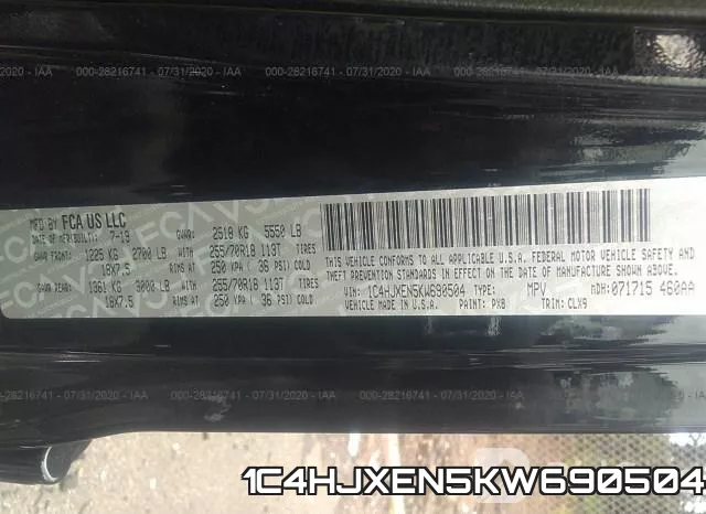1C4HJXEN5KW690504 фото 10