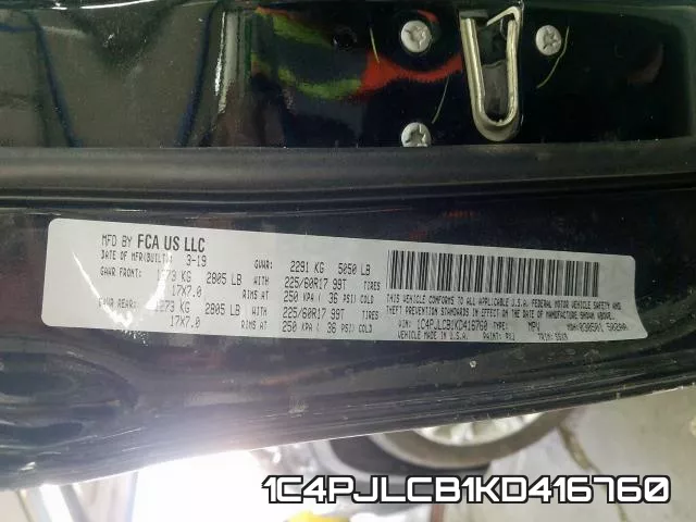 1C4PJLCB1KD416760 фото 2
