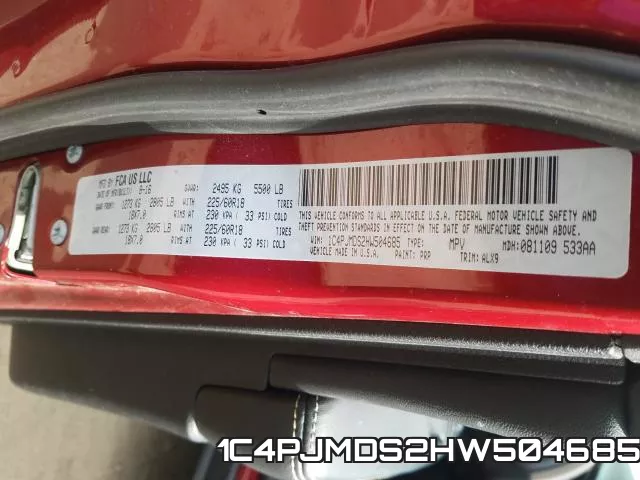 1C4PJMDS2HW504685 фото 2