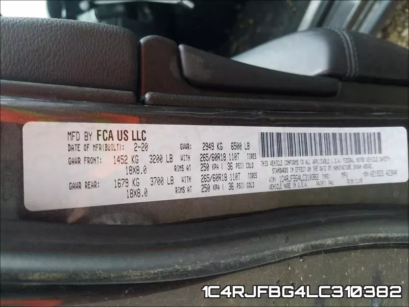 1C4RJFBG4LC310382 фото 2