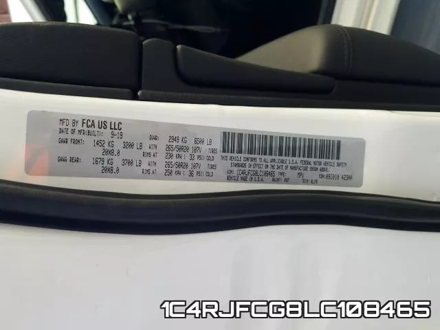 1C4RJFCG8LC108465 фото 2