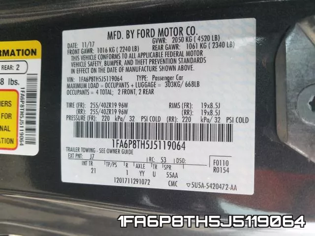 1FA6P8TH5J5119064 фото 2
