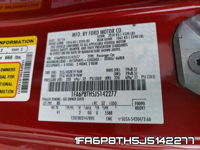 1FA6P8TH5J5142277 фото 2