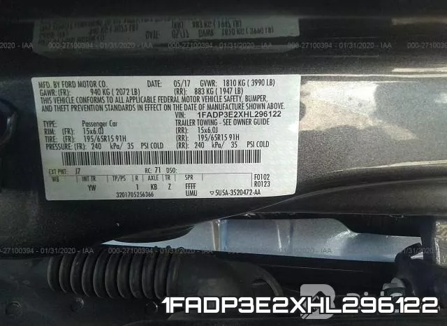 1FADP3E2XHL296122 фото 10