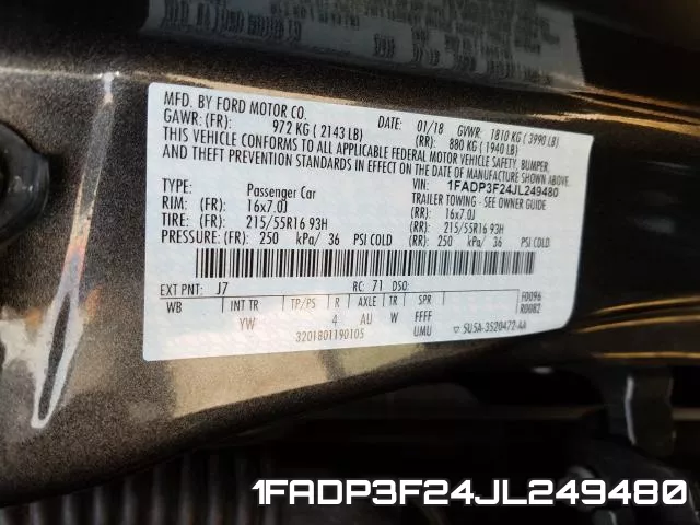 1FADP3F24JL249480 фото 2