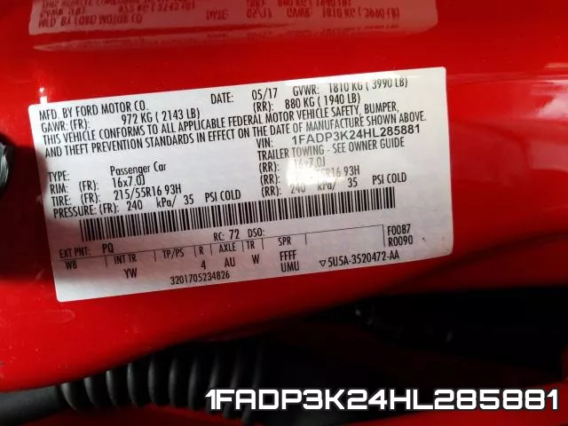 1FADP3K24HL285881 фото 2