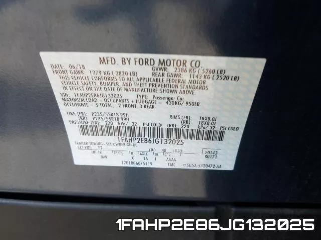 1FAHP2E86JG132025 фото 2