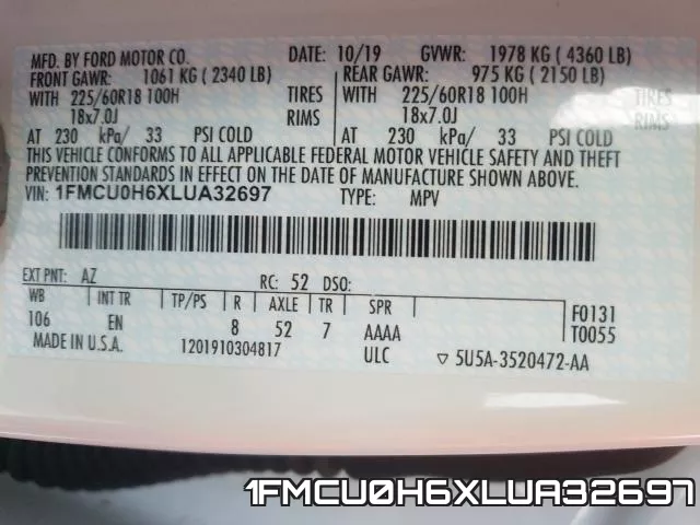 1FMCU0H6XLUA32697 фото 2