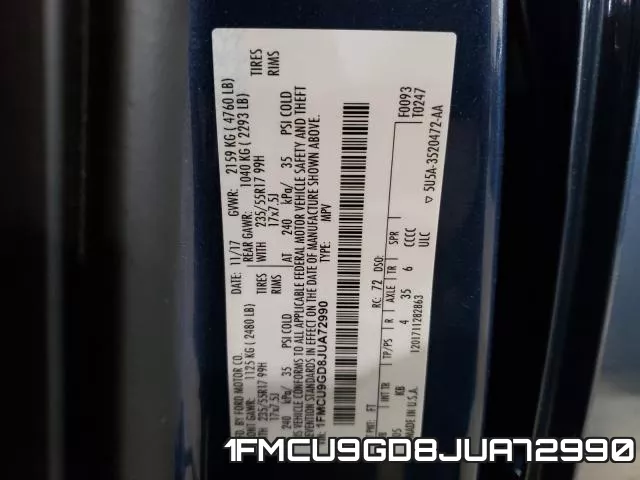 1FMCU9GD8JUA72990 фото 2