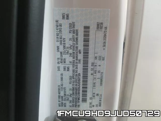 1FMCU9HD9JUD50729 фото 2