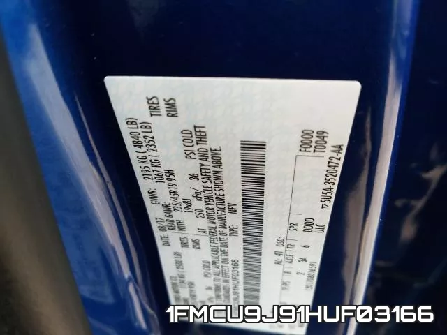 1FMCU9J91HUF03166 фото 2