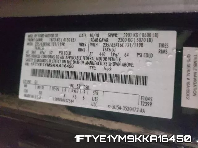 1FTYE1YM9KKA16450 фото 2