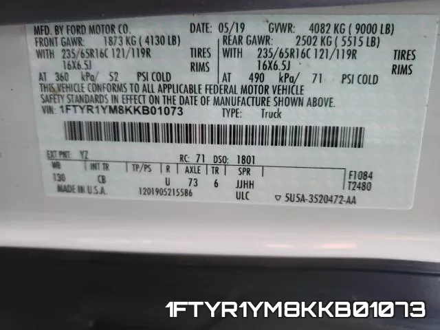 1FTYR1YM8KKB01073 фото 2