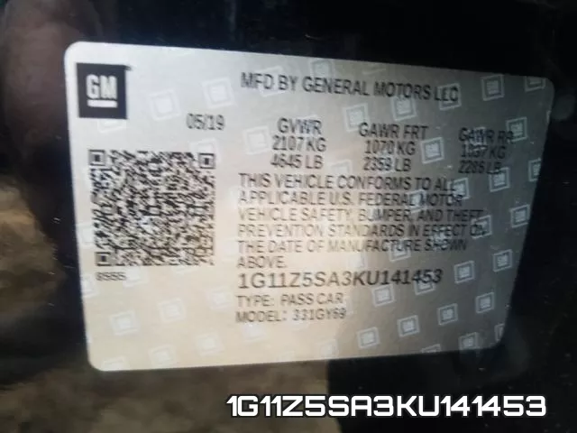 1G11Z5SA3KU141453 фото 2