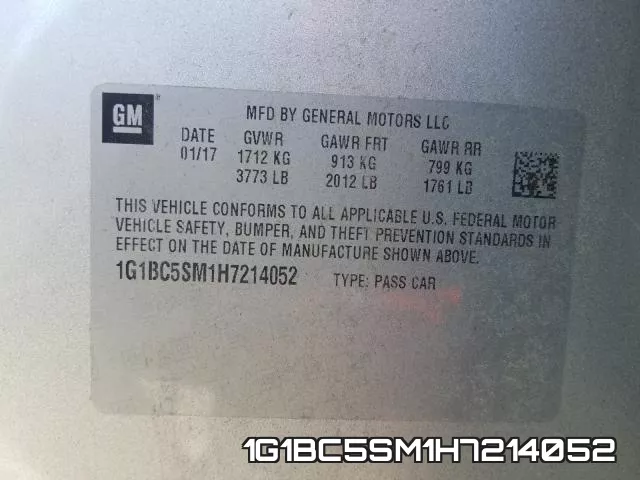 1G1BC5SM1H7214052 фото 2