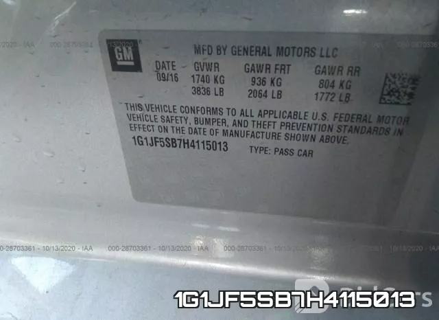 1G1JF5SB7H4115013 фото 10